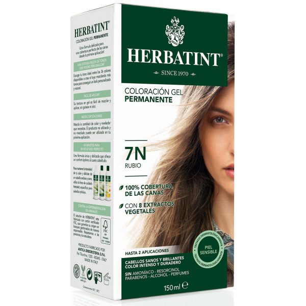 Tintura coloración gel permanente Herbatint 7N