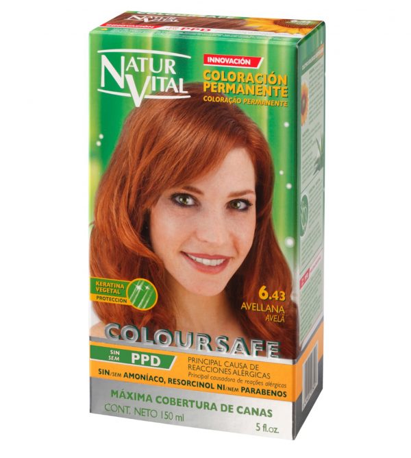 Tintura permanente Coloursafe Avellana 6.43 de NaturVital