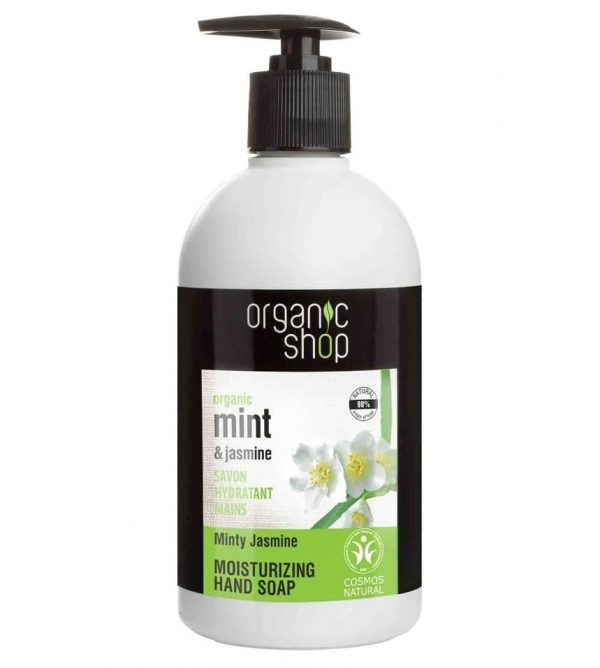 Jabón líquido de manos hidratante menta y jazmín de Organic Shop
