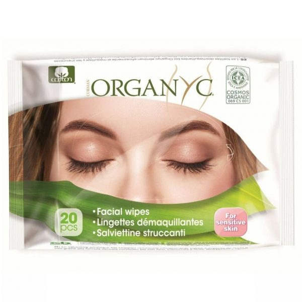 Toallitas humectantes de limpieza facial de 20 unidades de Oganyc