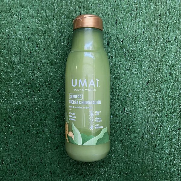 Shampoo UMAI fuerza e hidratación 385 ml.