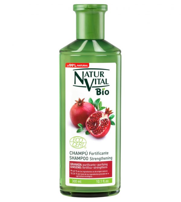Shampoo de ginseng y granada de Natur Vital 300 ml.
