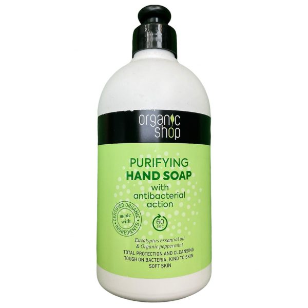 Jabón de manos purificador antibacterial Organic Shop 500 ml.
