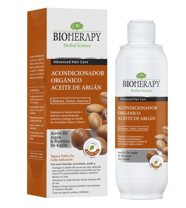 Acondicionador de aceite de argán orgánico Bioherapy 330 ml.