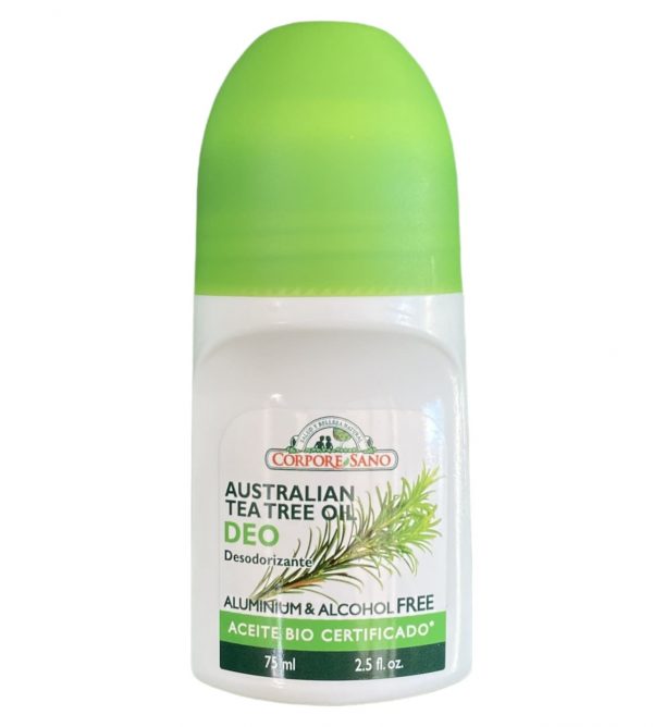 Desodorante roll-on aceite árbol del té australiano Corpore Sano 75 ml.