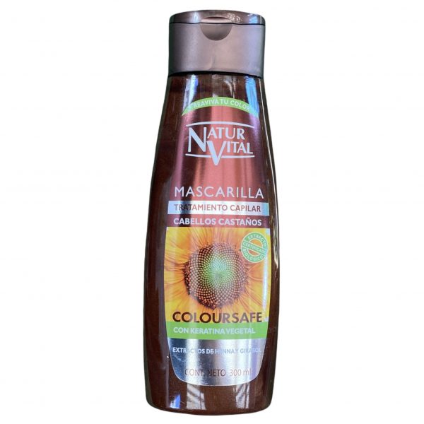 Mascarilla tratamiento capilar castaño Coloursafe de Naturvital 300 ml.