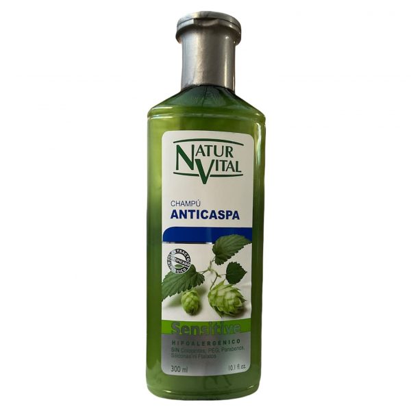 Shampoo sensitive anticaspa lúpulo y tomilla NaturVital 300 ml.