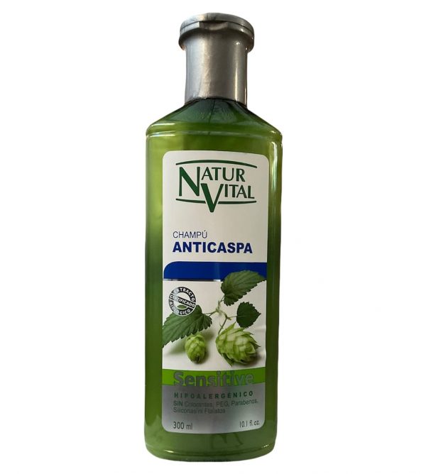 Shampoo sensitive anticaspa lúpulo y tomilla NaturVital 300 ml.