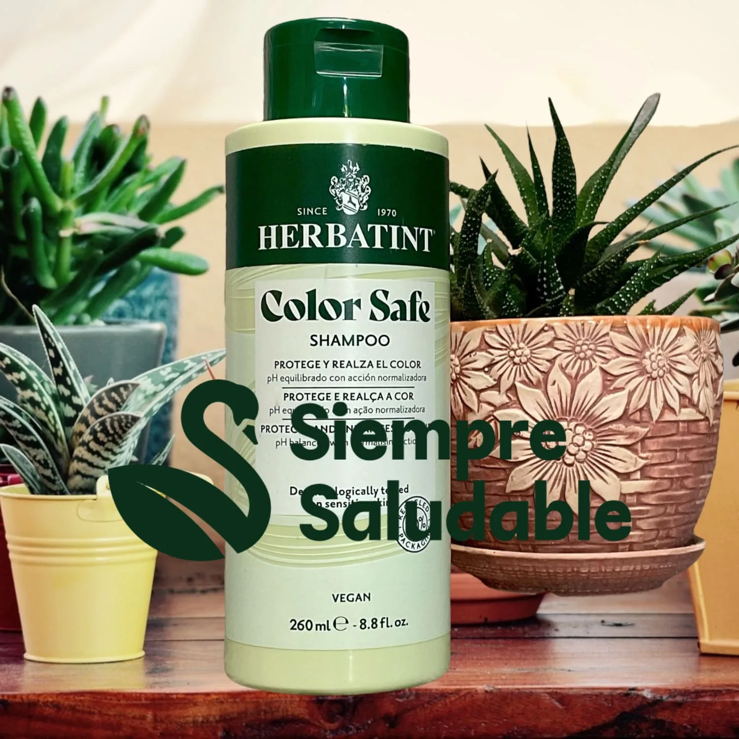 Shampoo para pelo teñido de aloe vera - color safe Herbatint - Imagen 4