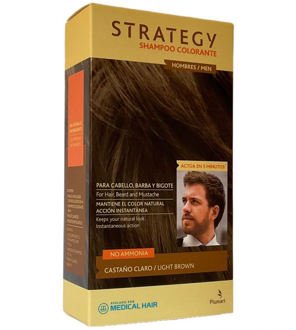 Shampoo colorante castaño claro para hombres efecto inmediato 30 ml.