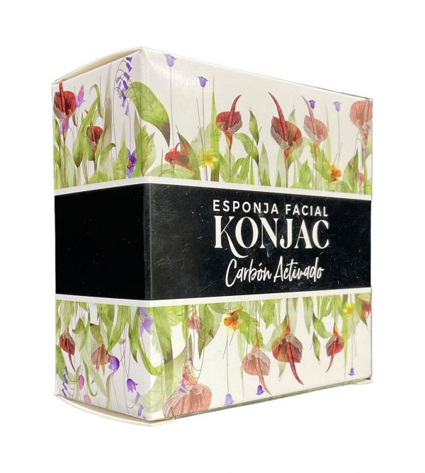 Esponja de limpieza facial Konjac carbón activado vegetal antiacné