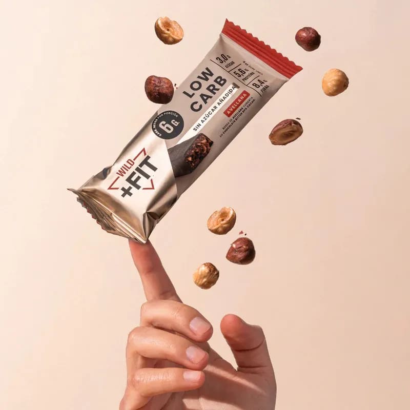 Barritas de cereal Wild Foods +Fit Low Carb Chocolate Avellana - Imagen 3