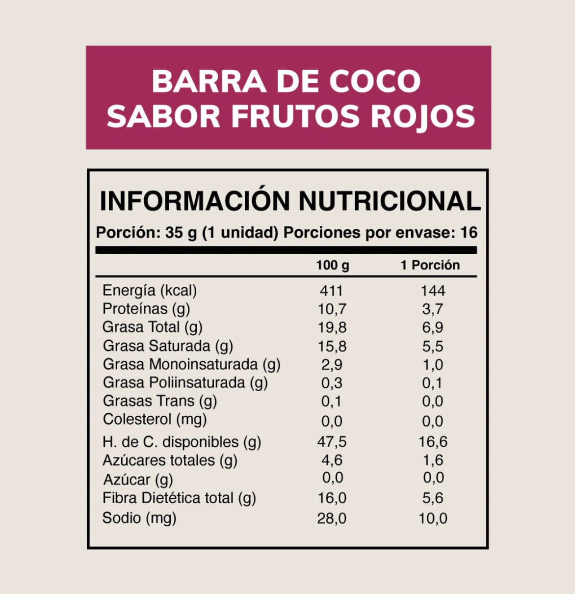 Barritas de cereal Wild Foods +Fit Coco Berries - Imagen 2