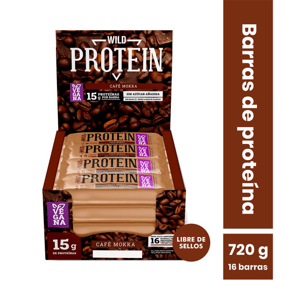 Caja de 16 Barritas de proteína Wild Foods Café Mokka