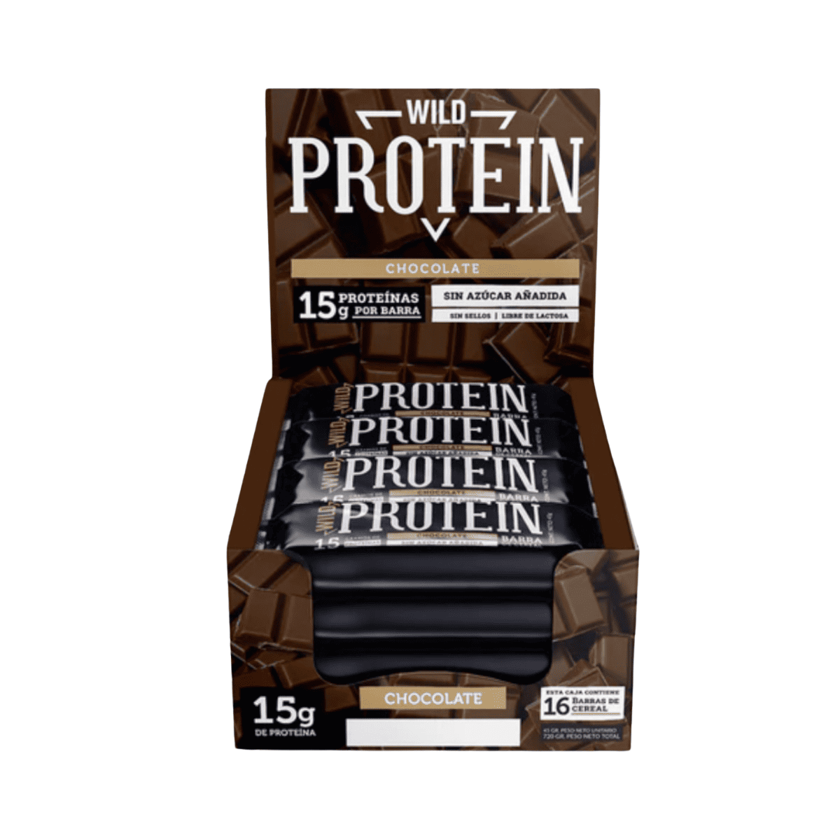 Barritas de proteína Wild Foods 16 Unidades – Sabor Chocolate