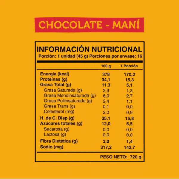 Caja de 16 Barritas de proteina Wild Foods Chocolate Maní (3)
