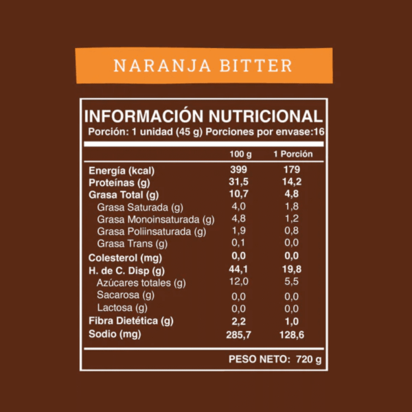 Caja de 16 Barritas de proteína Wild Foods Naranja Bitter (3)