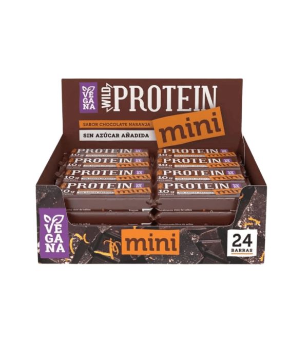 Barritas de proteína Wild Foods Mini 24 Unidades - Vegana Sabor Chocolate Naranja