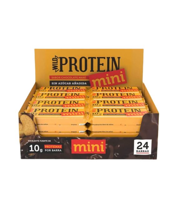 Barritas de proteína Wild Foods Mini 24 Unidades - Sabor Chocolate Maní