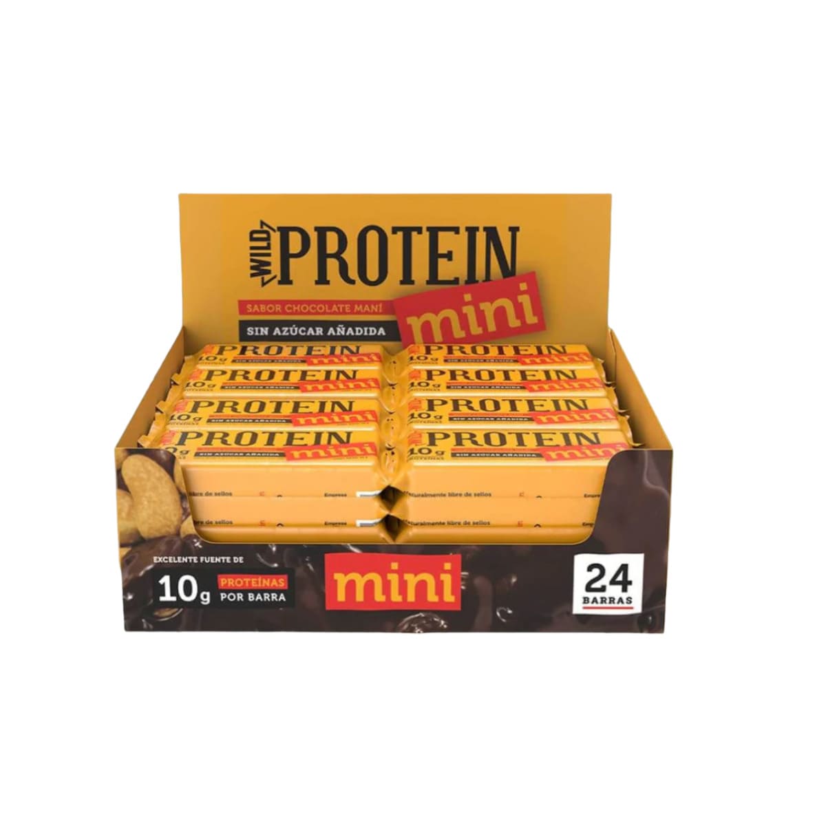 Barritas de proteína Wild Foods Mini 24 Unidades - Sabor Chocolate Maní