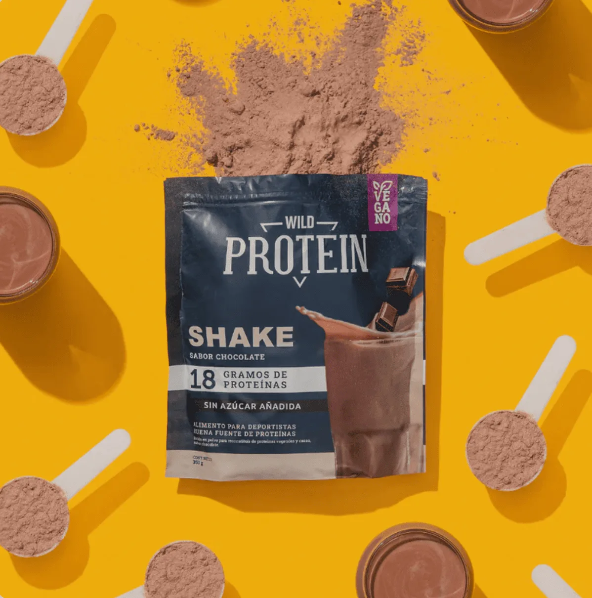 Proteína Vegana En Polvo Shake Wild Foods 18g Chocolate 1 Kg - Imagen 4