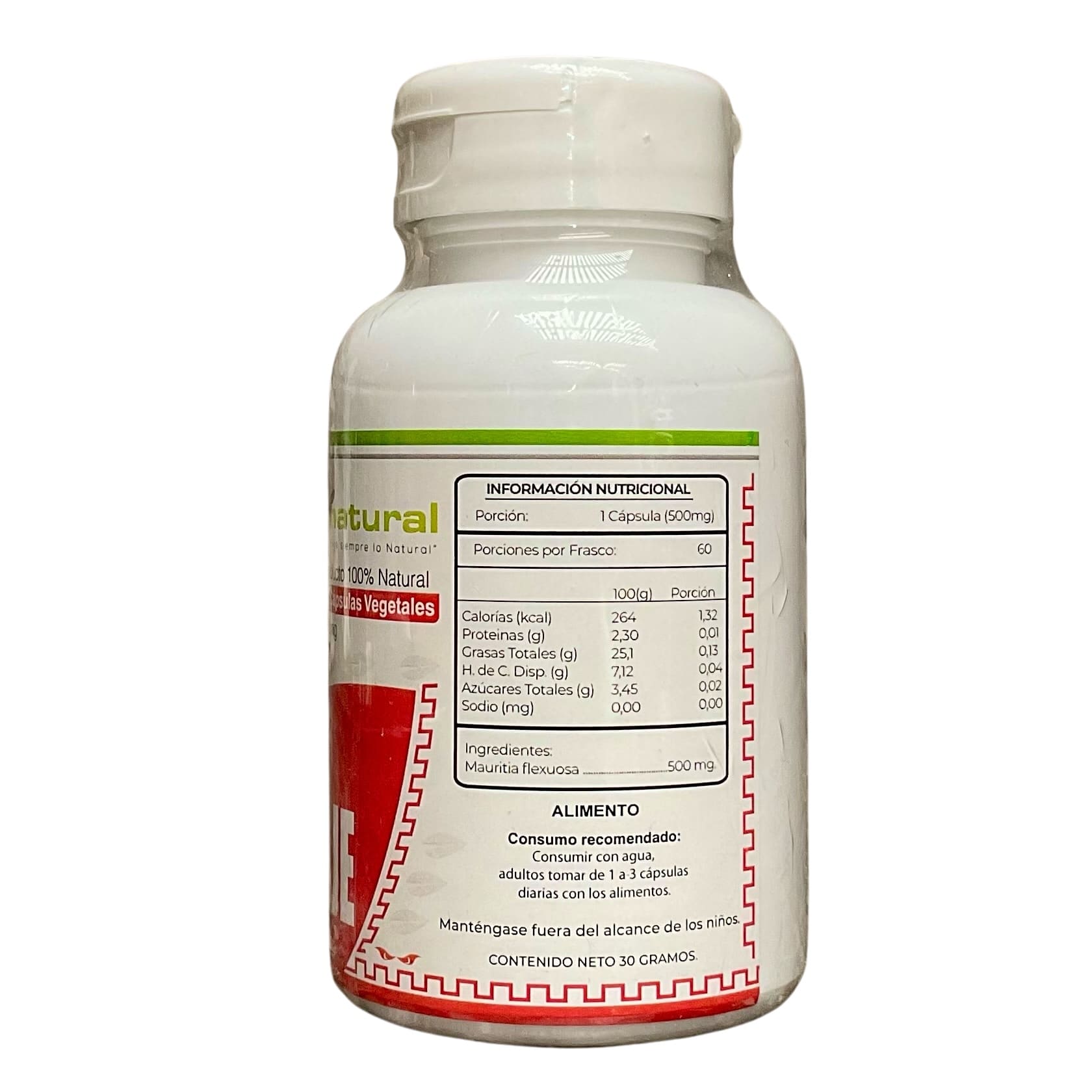 Aguaje Health Natural 60 cápsulas vegetales 100% natural - 500 mg - Imagen 2