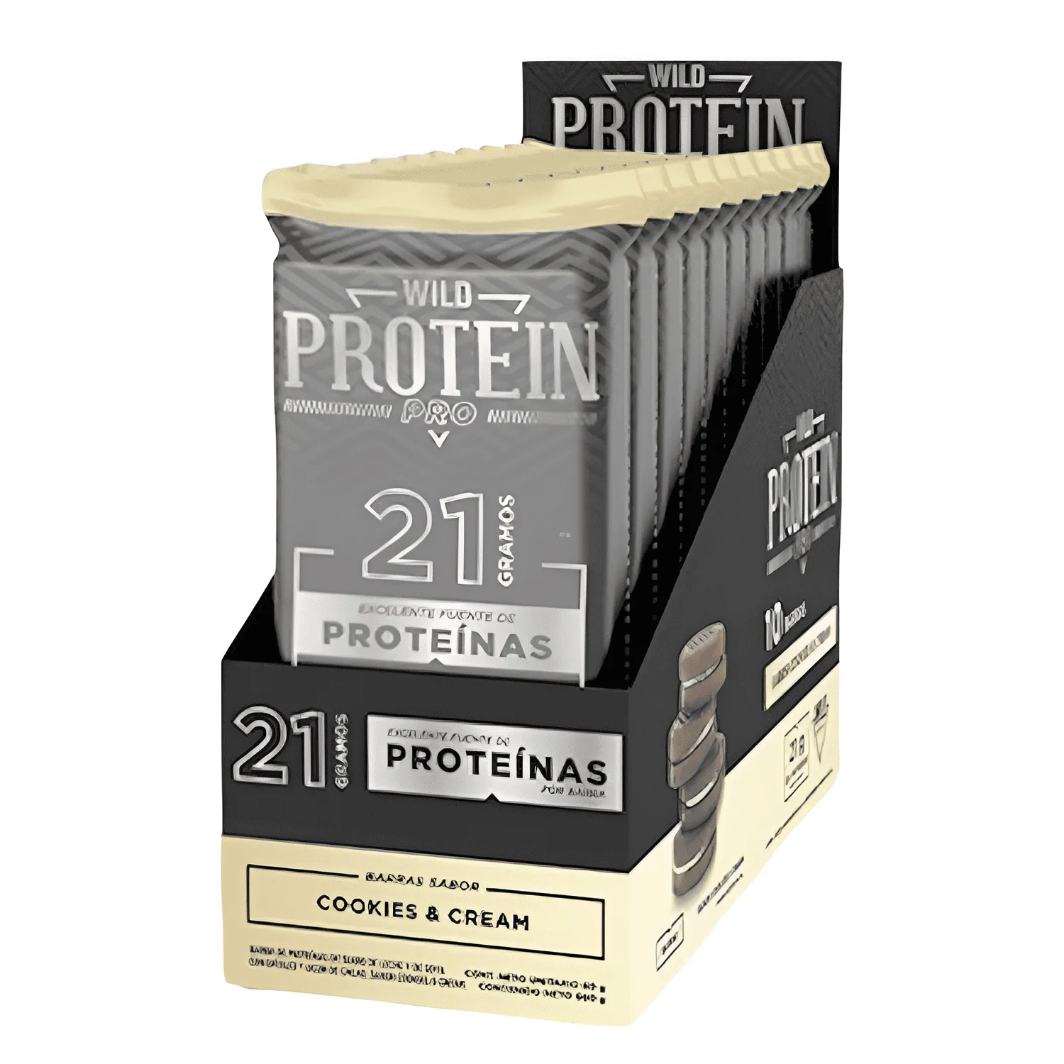 Barritas de proteína Wild Protein Pro 21g Cookies & Cream