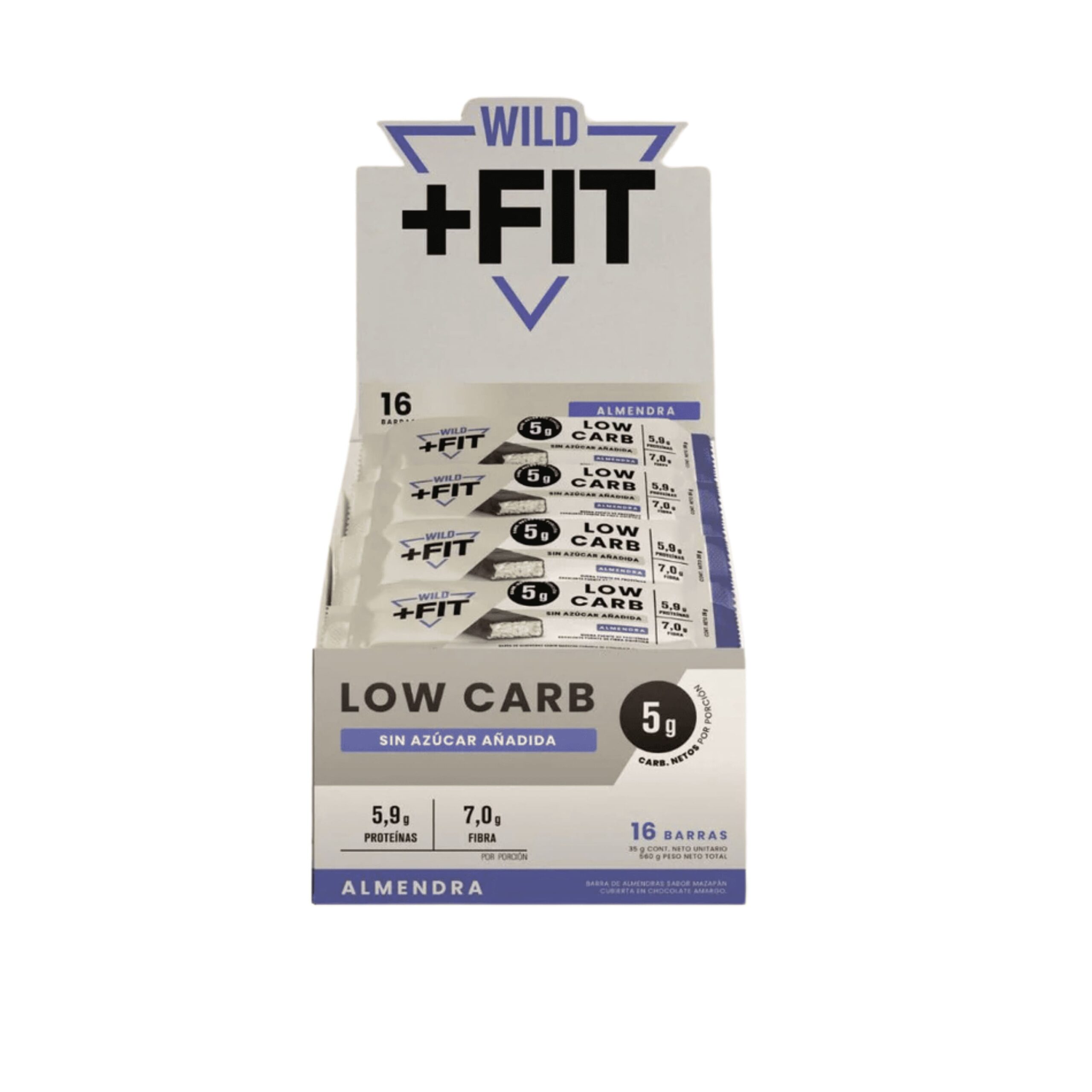Barritas Wild Foods +Fit Low Carb Chocolate Bitter Almendra
