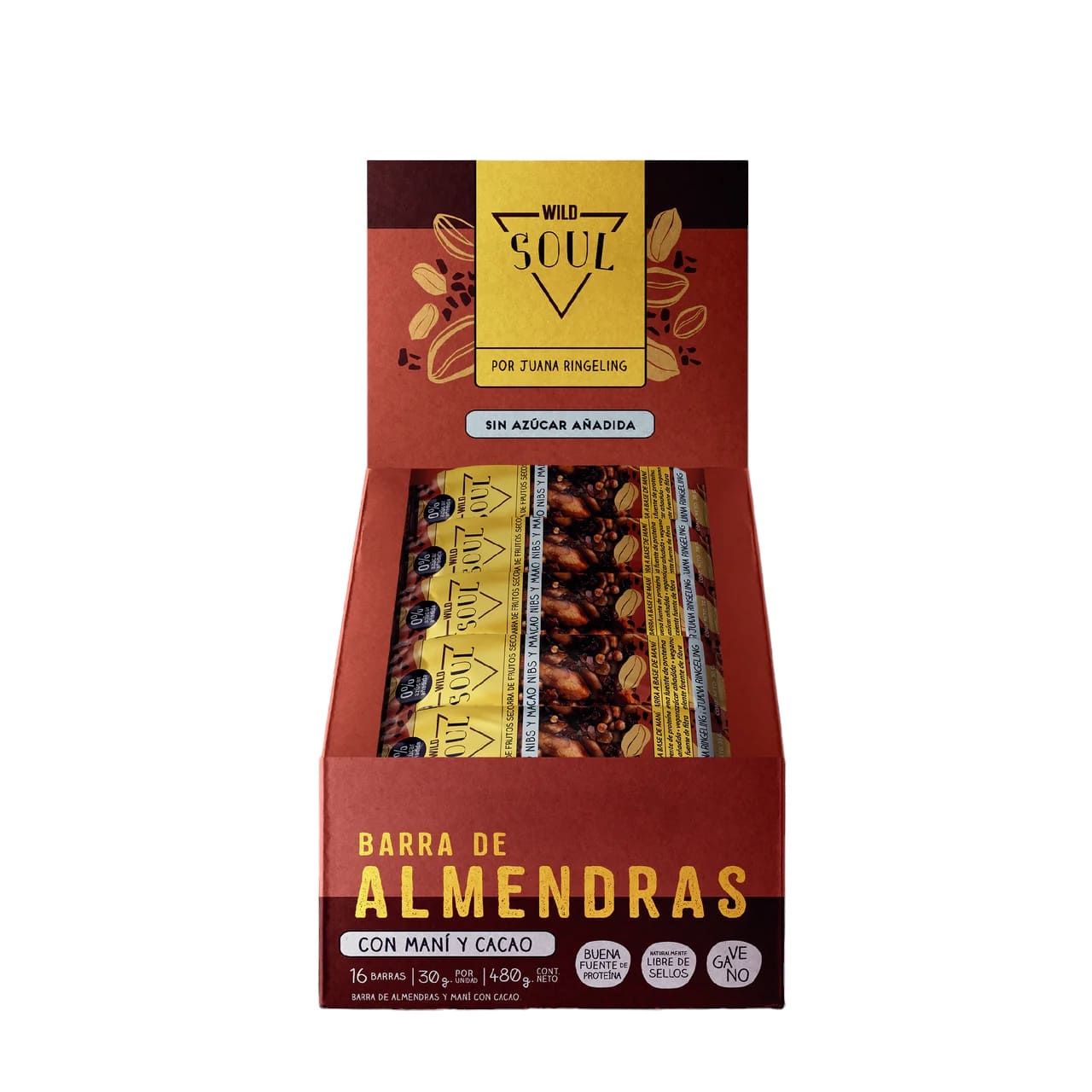 Barritas de Almendras Maní & Cacao Wild Foods Soul