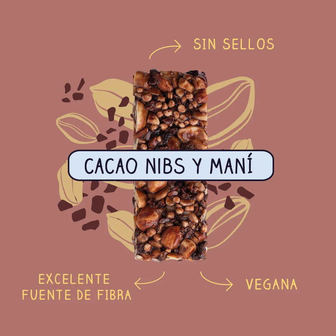 Barritas De Cereal Wild Foods Soul Frutos Secos Cacao & Maní - Imagen 3