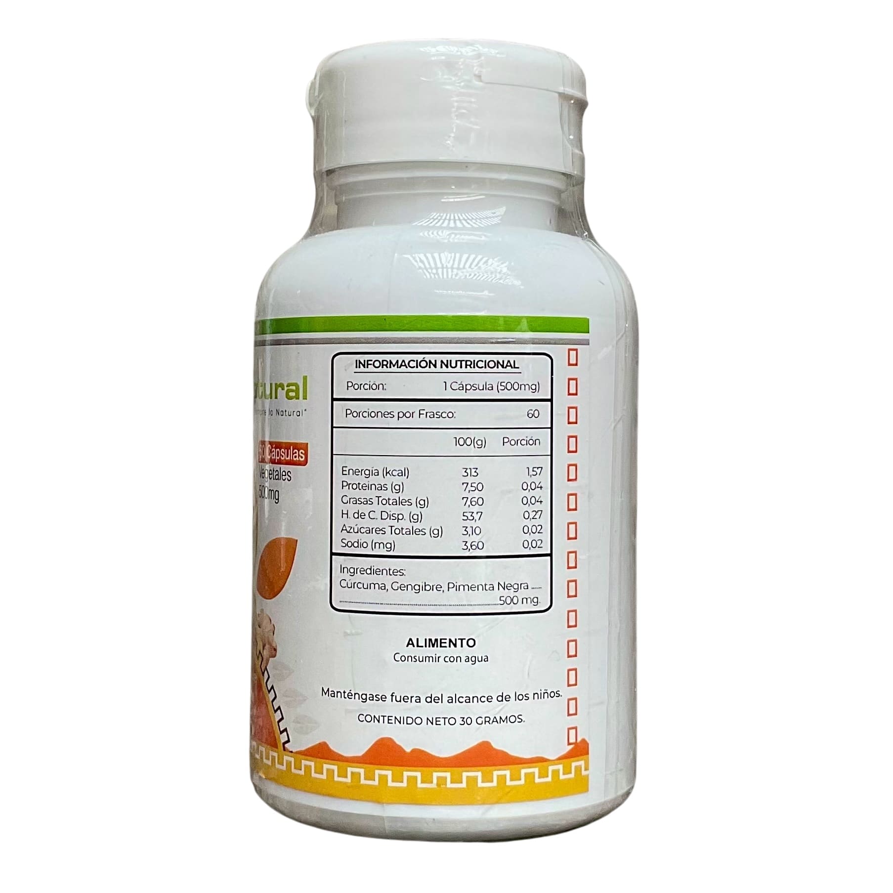 Cúrcuma activada Health Natural 60 cápsulas vegetales - 500 mg - Imagen 2