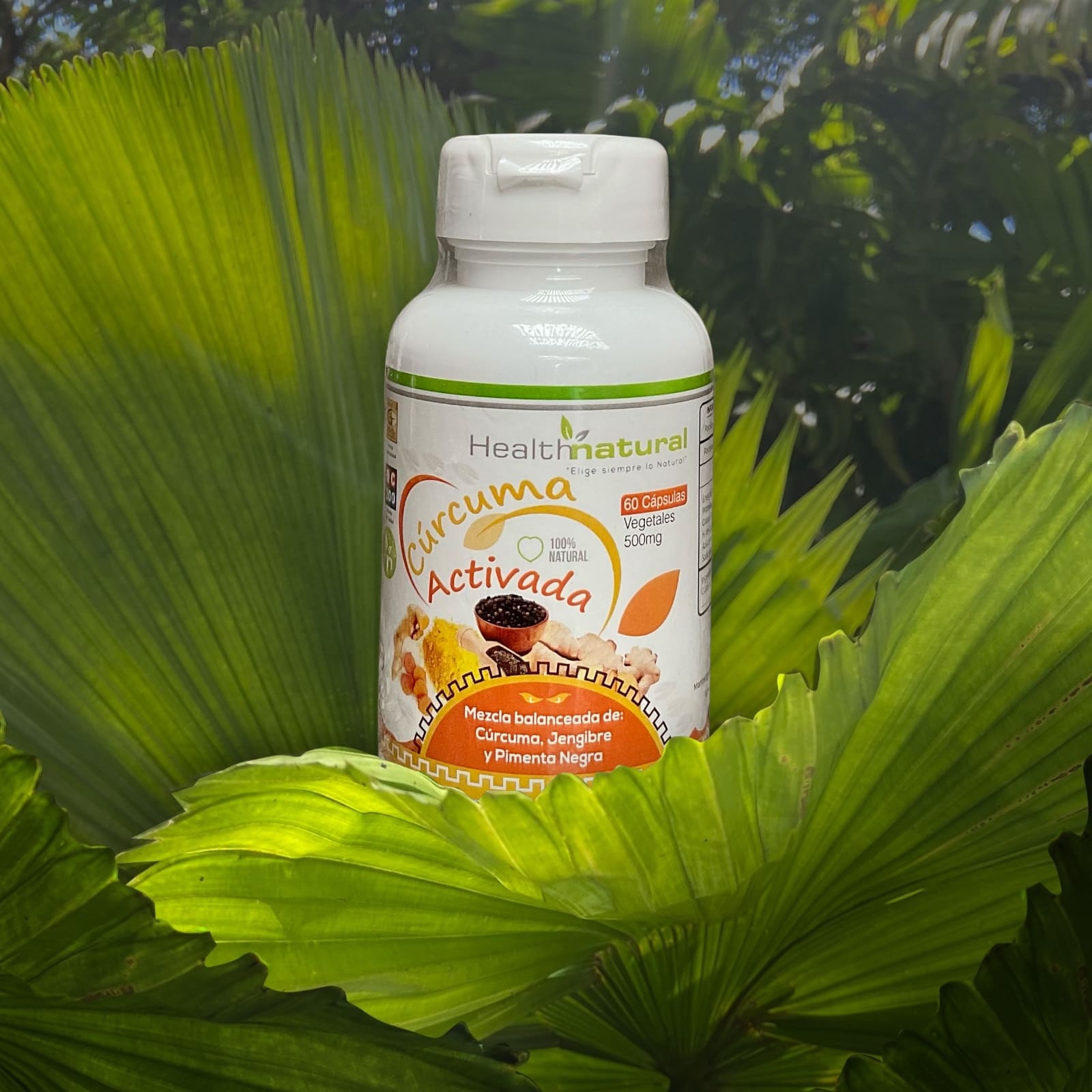 Cúrcuma activada Health Natural 60 cápsulas vegetales - 500 mg - Imagen 4