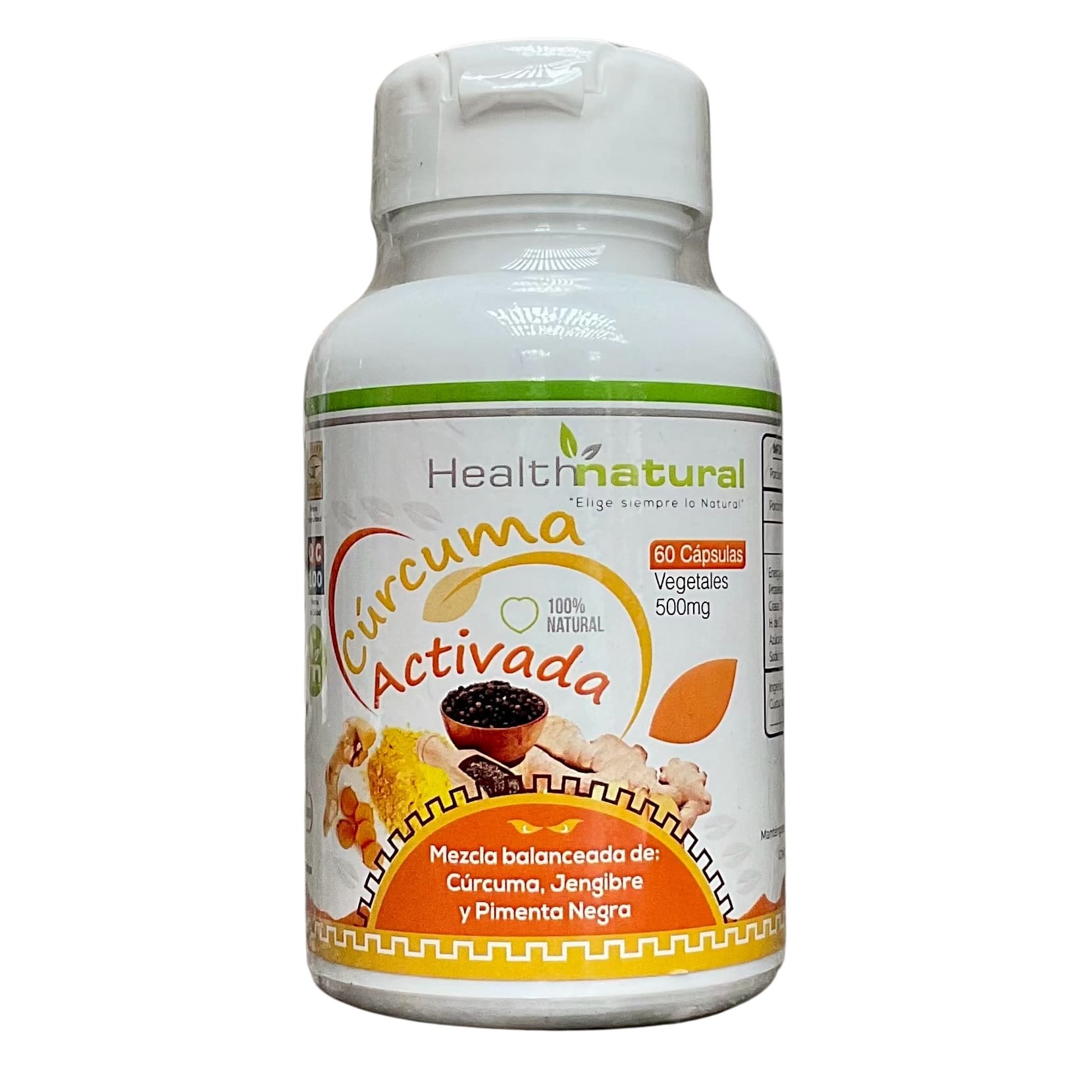Cúrcuma Activada Health Natural 60 cápsulas vegetales de 500 mg