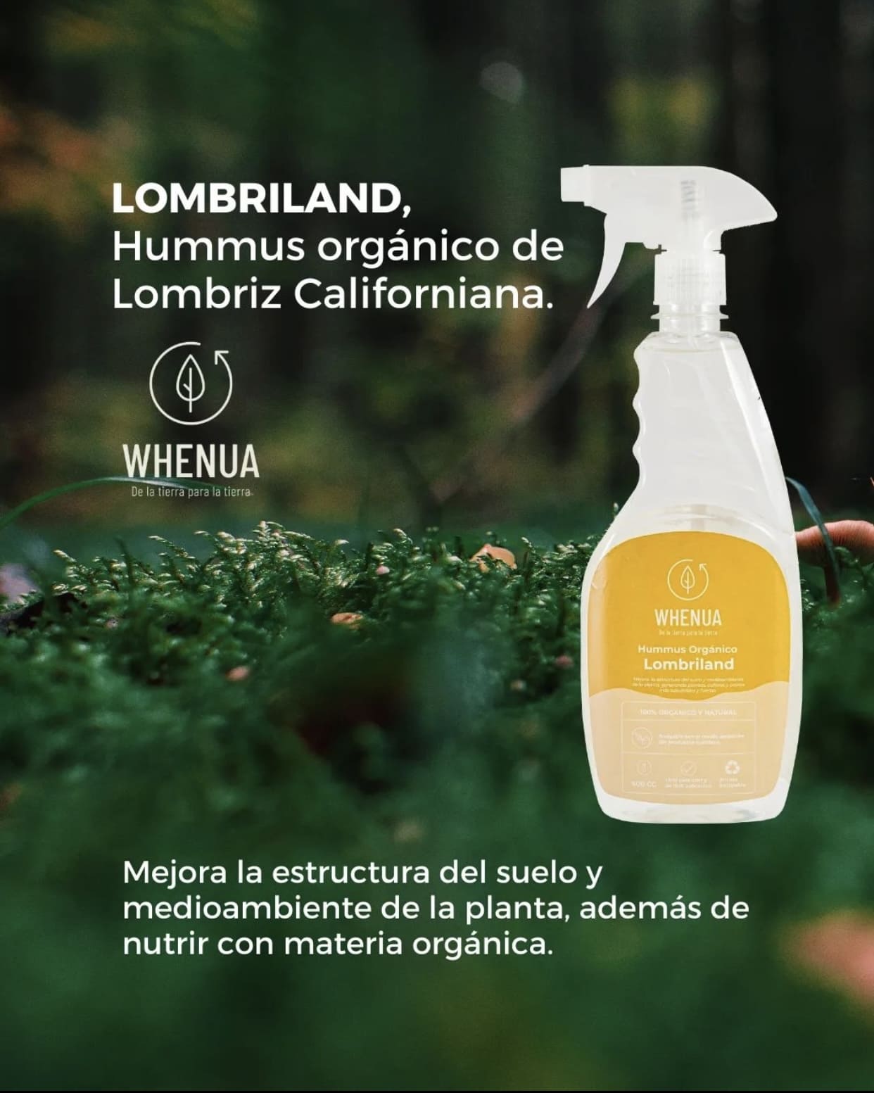 Humus de Lombriz Líquido Whenua Lombriland Spray 500cc - Imagen 4