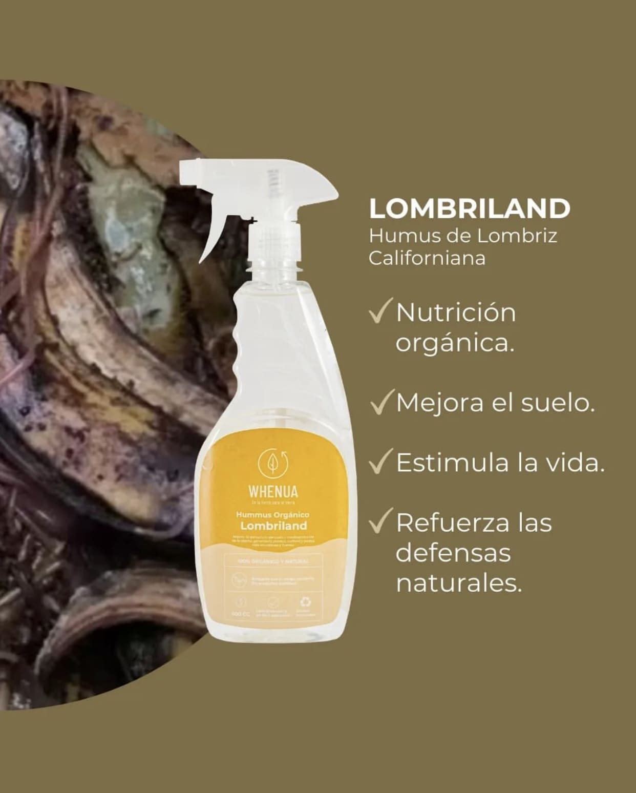 Humus de Lombriz Líquido Whenua Lombriland Spray 500cc - Imagen 3