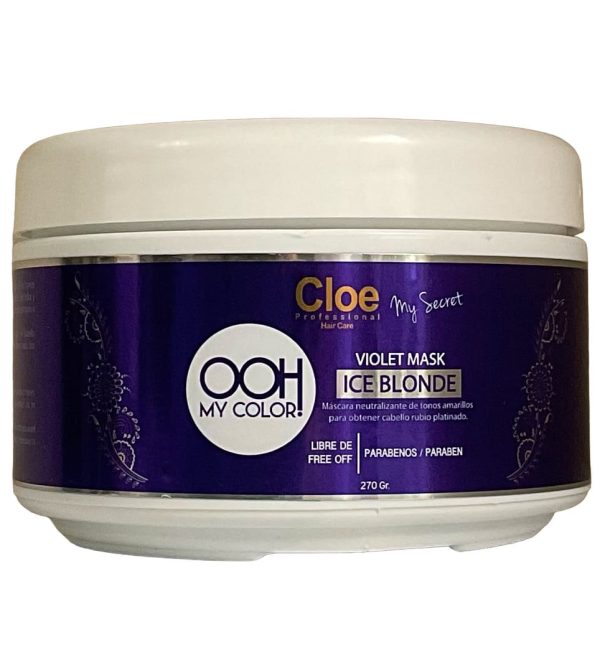 Máscara cabellos rubios Violet Ice Blonde Cloe 270 g