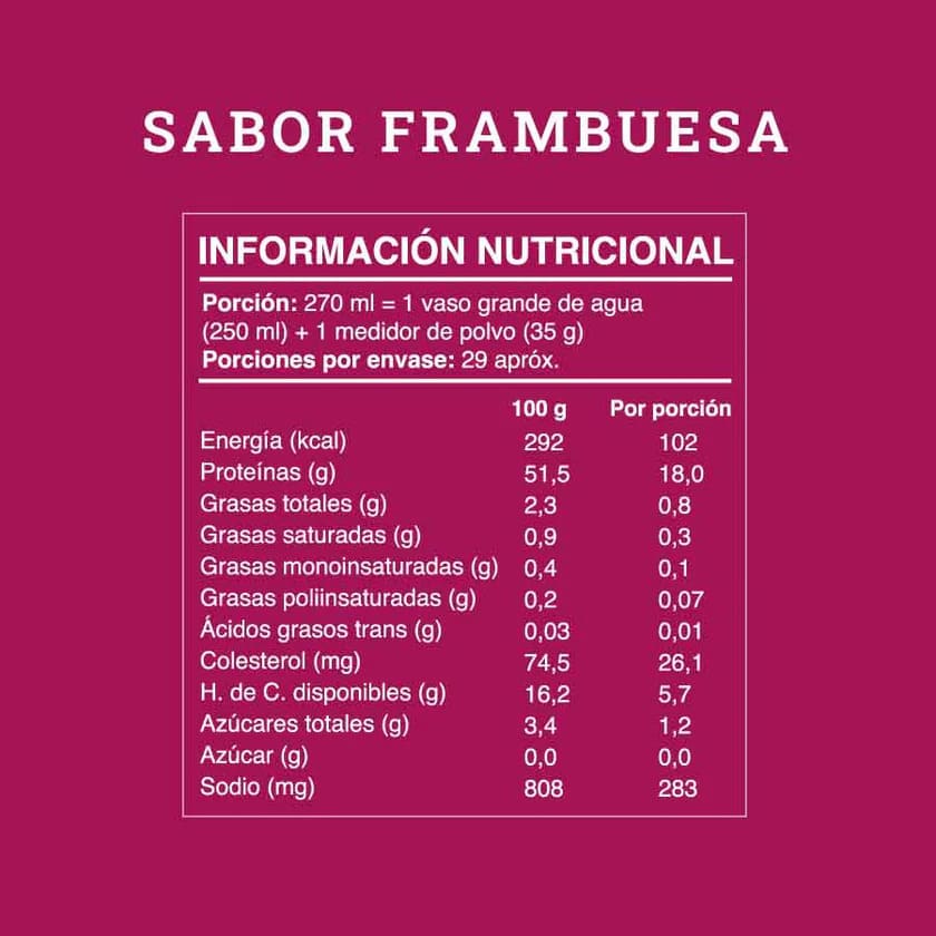 Proteína En Polvo Shake Wild Foods 18g Frambuesa 1 Kg - Imagen 2