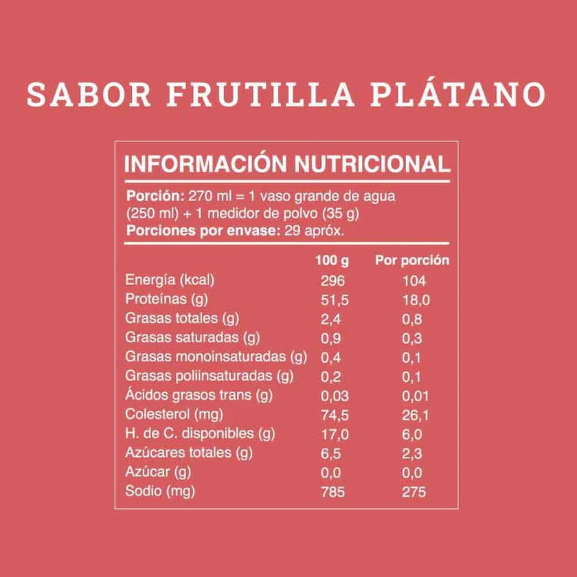 Proteína En Polvo Shake Wild Foods 18g Frutilla Plátano 1 Kg - Imagen 2