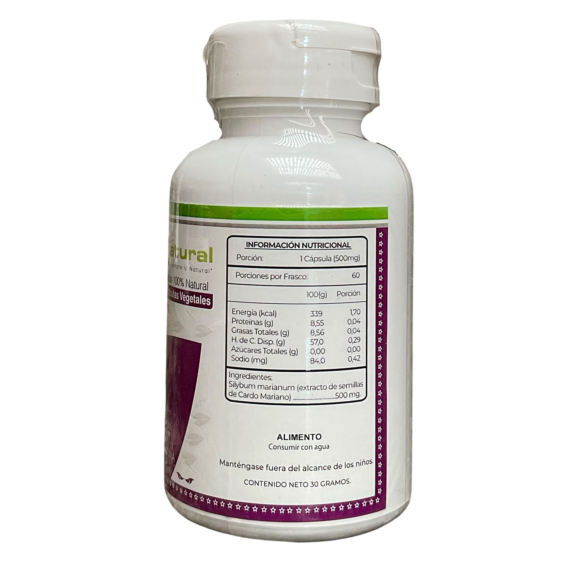 Silimarina (SLM) Health Natural 60 cápsulas - 500 mg - Imagen 2