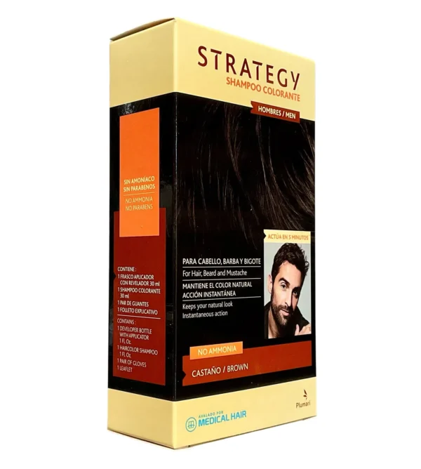 Strategy Shampoo Colorante Castaño Hombres (5 Minutos)