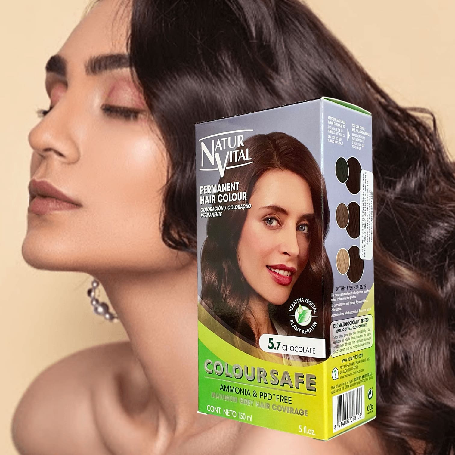 Tintura permanente color chocolate 5.7 NaturVital - Imagen 4