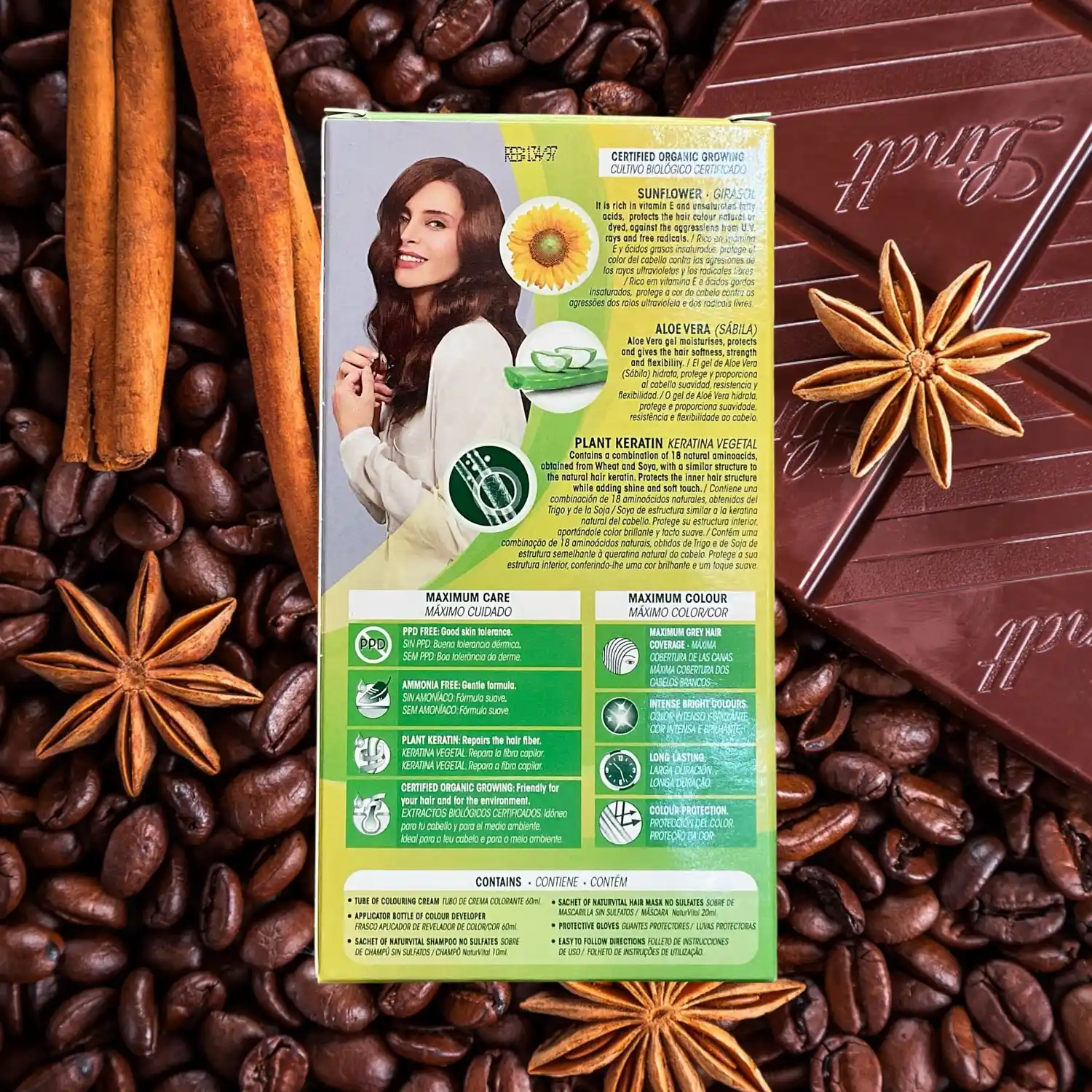 Tintura permanente color chocolate 5.7 NaturVital - Imagen 3