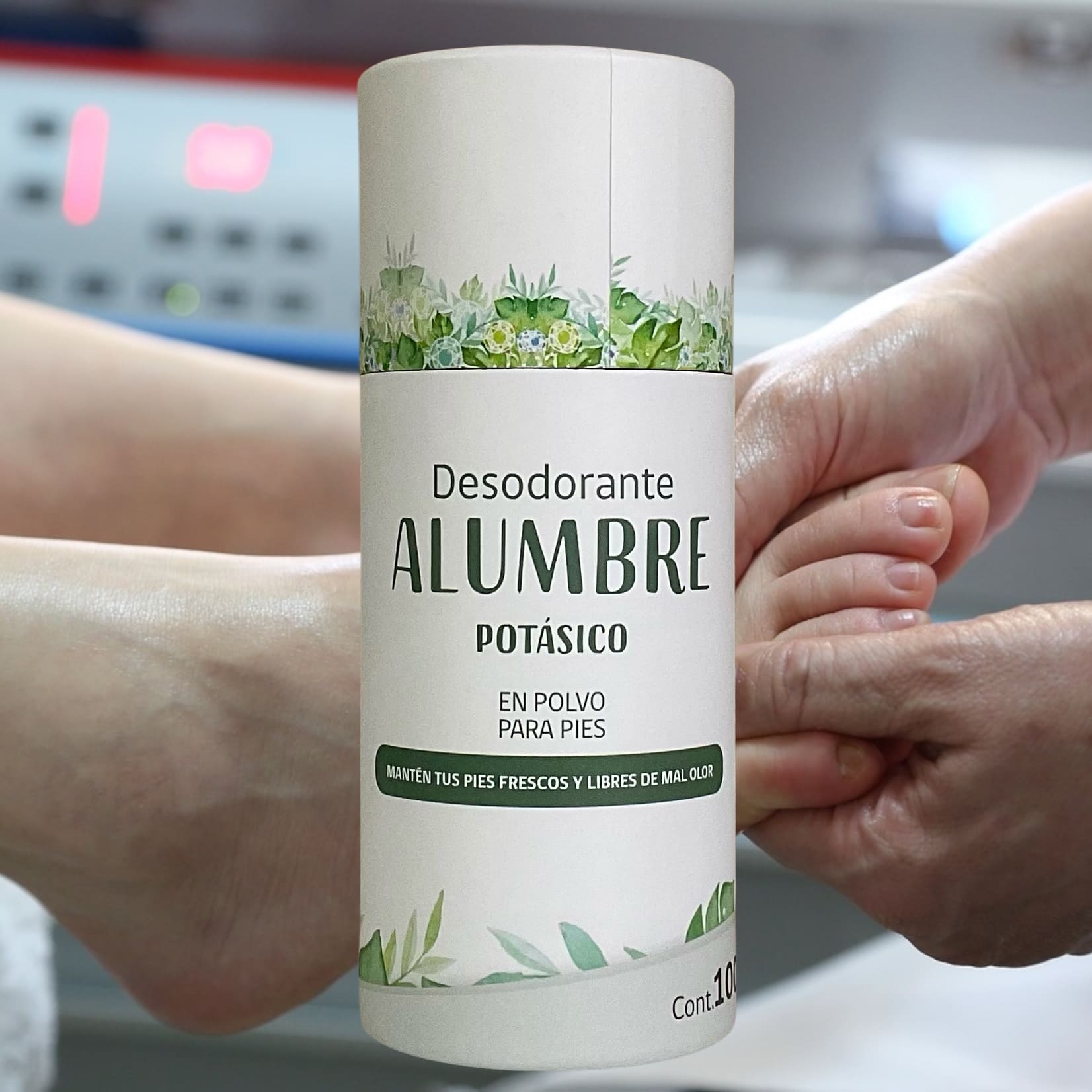 Desodorante de alumbre en polvo para pies 100 natural