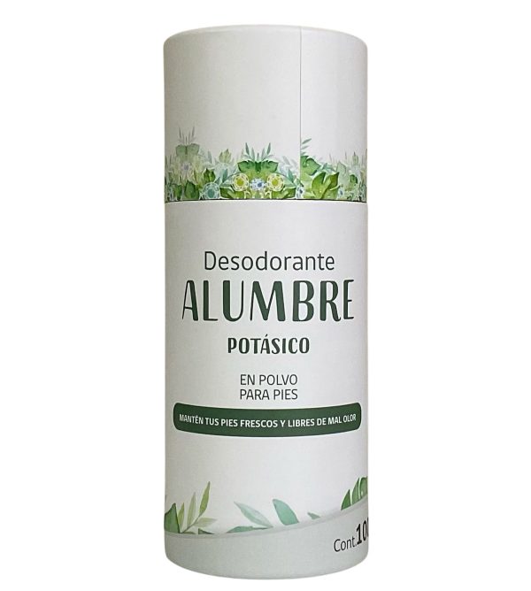 Desodorante de alumbre en polvo para pies 100 natural