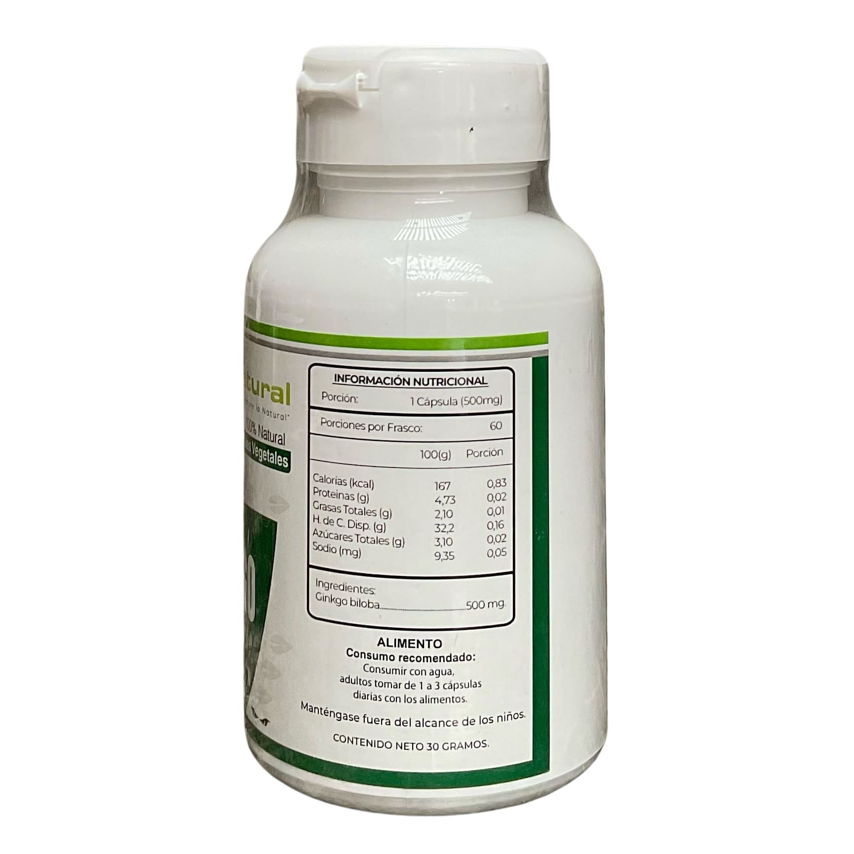 Ginkgo Biloba Health Natural 60 cápsulas vegetales - 500 mg - Imagen 2