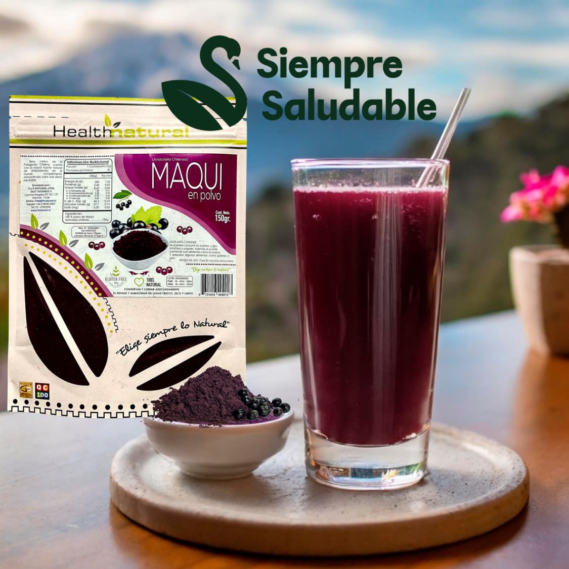Maqui en polvo Health Natural 150g - antioxidante 100% natural - Imagen 3