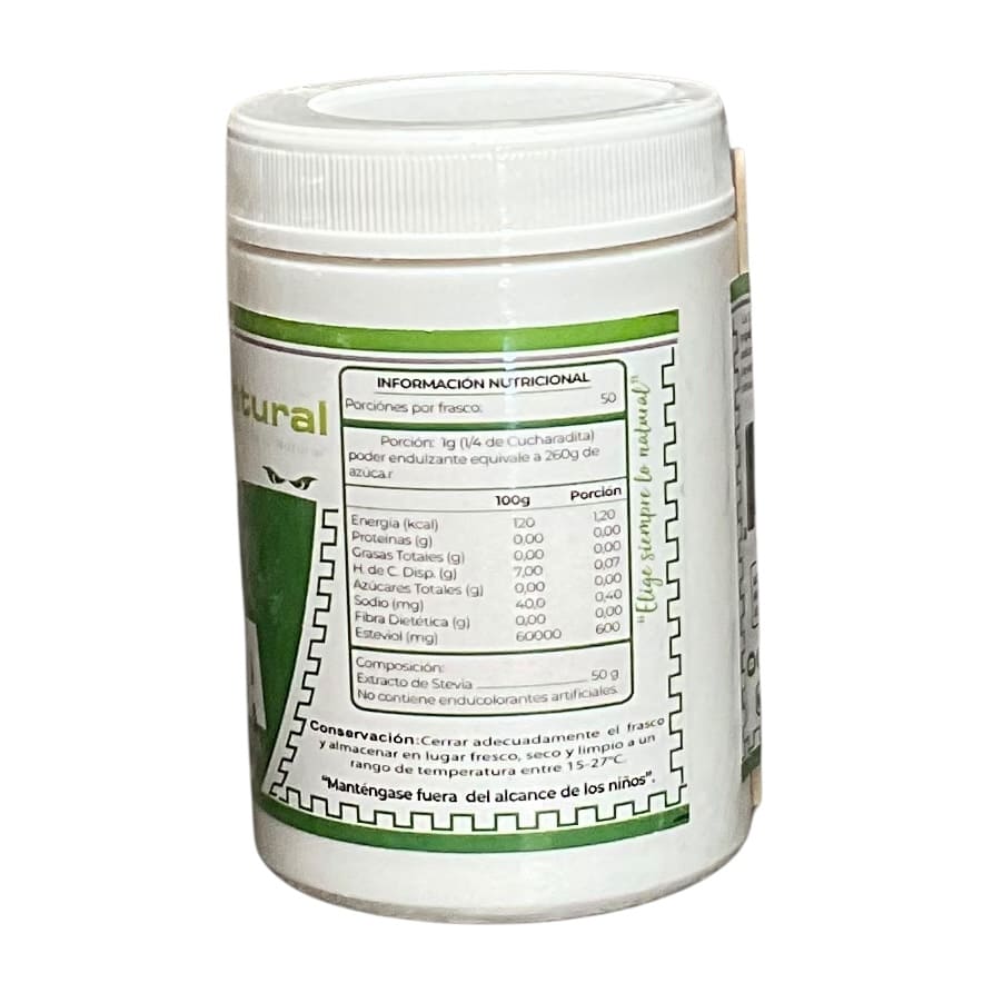 Stevia Endulzante Natural en Polvo 50g Health Natural - Imagen 2