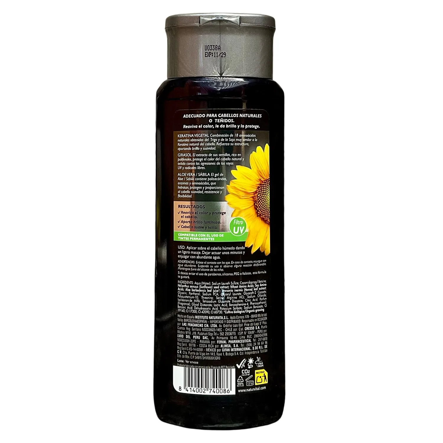 Shampoo Coloursafe para cabellos negros Naturvital - Imagen 2