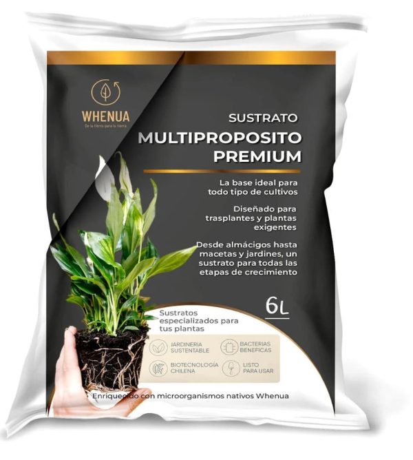 Sustrato Multipropósito Premium 6 Litros Whenua - Versátil para todo tipo de plantas