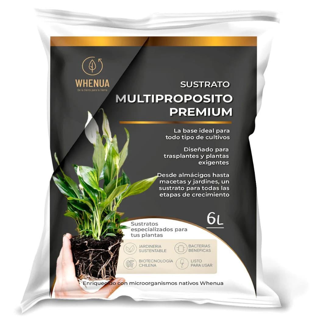 Sustrato Multipropósito Premium 6 Litros Whenua - Versátil para todo tipo de plantas